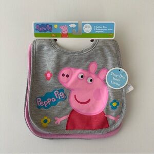 Peppa Pig 3-pk Toddler Girl Bibs Water Resistant NWT